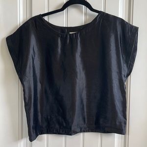 Silky Black Crop Top